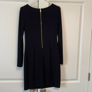 Jewel detailed long sleeved black Vince Camuto dress